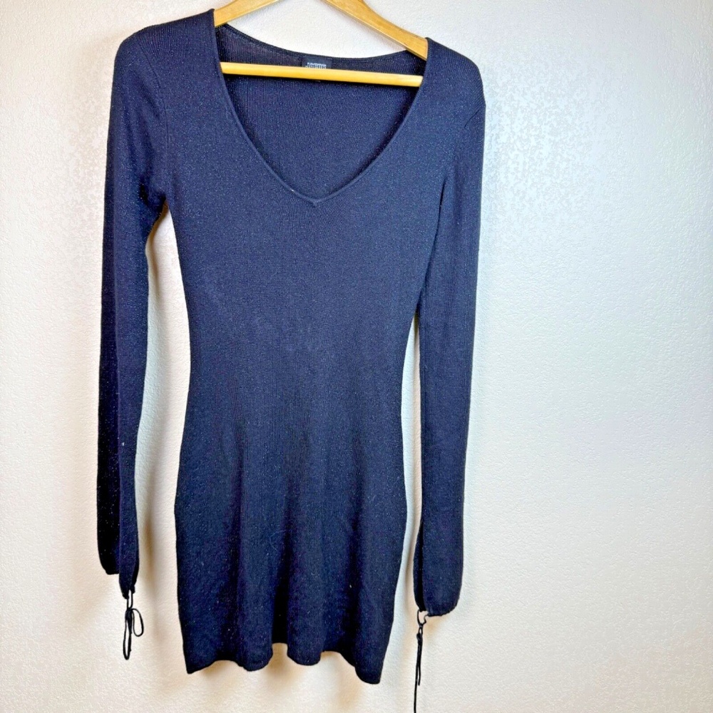Jacob V-Neck Black‎ Metallic Rayon Dress Women's Size M